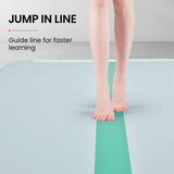 NNEMB 600x200x20cm Inflatable Air Track Mat Tumbling Gymnastics-Mint Green & Grey-with Electric Pump