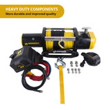NNEDPE Heavy duty 12500LBS 12V Electric Winch Synthetic Rope  4x4 Truck