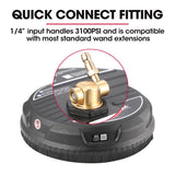 NNEMB 15 Nylon Pressure Washer Surface Cleaner-1/4 Fitting-For Concrete Driveway Patio Floor