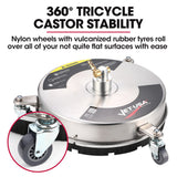 NNEMB 15 Stainless Steel Pressure Washer Surface Cleaner-1/4 Fitting-For Concrete Driveway Patio Floor