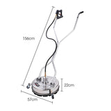 NNEMB 18 Stainless Steel Pressure Washer Surface Cleaner with Yoke Handlebar-3/8 Fitting-For Concrete Driveway Patio Floor