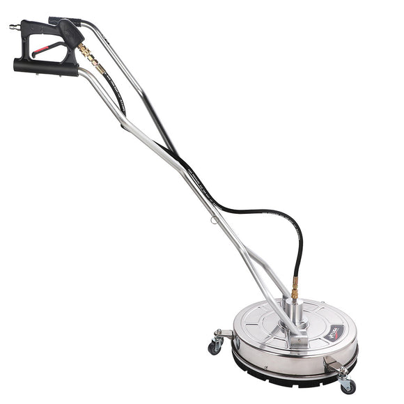 NNEMB 18 Stainless Steel Pressure Washer Surface Cleaner with Yoke Handlebar-3/8 Fitting-For Concrete Driveway Patio Floor