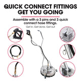 NNEMB 21 Stainless Steel Pressure Washer Surface Cleaner with Yoke Handlebar-3/8 Fitting-For Concrete Driveway Patio Floor