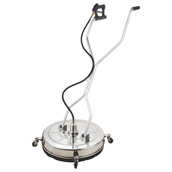 NNEMB 24 Stainless Steel Pressure Washer Surface Cleaner-3/8 Fitting-with Yoke Handlebar-For Concrete Driveway Patio Floor