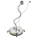 NNEMB 24 Stainless Steel Pressure Washer Surface Cleaner-3/8 Fitting-with Yoke Handlebar-For Concrete Driveway Patio Floor