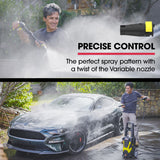 NNEMB RX535 Electric High Pressure Washer-2600PSI 2 Nozzles-Brush Head-Deck Cleaner-Detergent Bottle