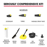 NNEMB RX535 Electric High Pressure Washer-2600PSI 2 Nozzles-Brush Head-Deck Cleaner-Detergent Bottle