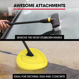 NNEMB RW535 Electric High Pressure Washer-2600PSI Water Cooled Motor-2 Nozzles-Brush Head-Deck Cleaner-Detergent Bottle