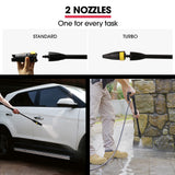 NNEMB RW535 Electric High Pressure Washer-2600PSI Water Cooled Motor-2 Nozzles-Brush Head-Deck Cleaner-Detergent Bottle
