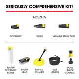 NNEMB RX540 Electric High Pressure Washer-2800PSI 2 Nozzles-Brush Head-Deck Cleaner-Detergent Bottle-10M Hose