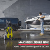 NNEMB RX540 Electric High Pressure Washer-2800PSI 2 Nozzles-Brush Head-Deck Cleaner-Detergent Bottle-10M Hose