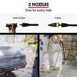 NNEMB RW545 Electric High Pressure Washer-3000PSI Water Cooled Motor-2 Nozzles-Brush Head-Deck Cleaner-Detergent Bottle