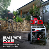 NNEMB 4800PSI Petrol Powered High Pressure Washer w/ 30m Hose and Drain Cleaner-CX760 Gen IV