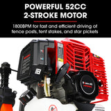 NNEMB 52cc 2-Stroke Petrol Post Driver with Carry Case & 2 Drive Sockets