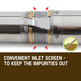 NNEMB 1HP Submersible Bore Water Pump Deep Well Irrigation Stainless Steel 240V
