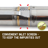 NNEMB 1.5HP Submersible Bore Water Pump Deep Well Irrigation Stainless Steel