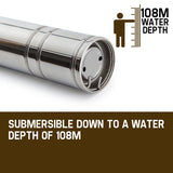 NNEMB 1.5HP Submersible Bore Water Pump Deep Well Irrigation Stainless Steel