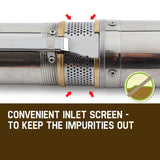 NNEMB 2HP Submersible Bore Water Pump Well Irrigation Stainless Steel 240V Deep