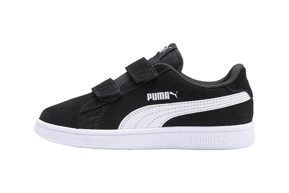 NNEKG Kids Smash v2 Suede V Pre School Sneakers (Black White Size 3 US)