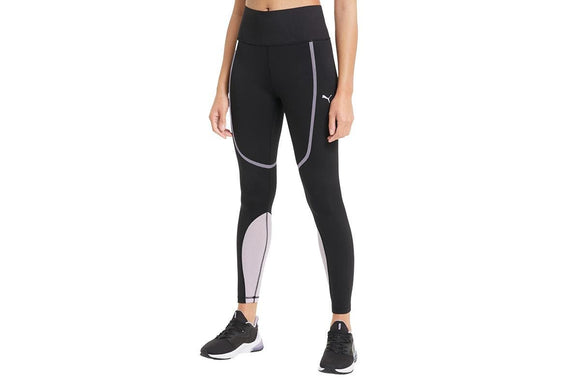 NNEKG Womens Train Bonded High Waist Full Tight (Black Light Lavender Size XS)