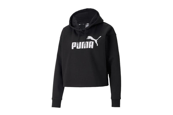 NNEKG Womens Essential Cropped Logo Hoodie Fleece (Black Size M)