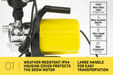 NNEDPE Hydro Active 800w Weatherised stainless auto water pump - Yellow