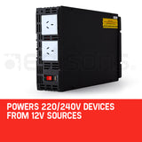 NNEMB Pure Sine Wave 2500W/5000W 12V/240V Power Inverter Caravan Boat CarPlug