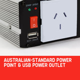 NNEMB 300W/600W Pure Sine Wave 12V/240V Power Inverter Car Plug Caravan Boat
