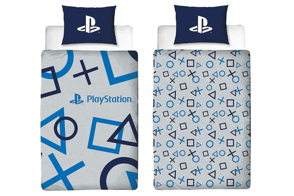 NNEKG Playstation Blue Kids Single Reversible Quilt Cover Set