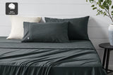 NNEKGE Aesop Stone Wash 100% Cotton Sheet Set (Charcoal King)