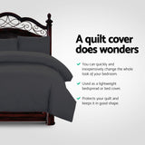 NNEDSZ Bedding Queen Size Classic Quilt Cover Set - Black
