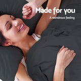 NNEDSZ Bedding Queen Size Classic Quilt Cover Set - Black