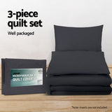 NNEDSZ Bedding Queen Size Classic Quilt Cover Set - Black