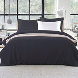 NNEDSZ Bedding Queen Size Classic Quilt Cover Set - Black