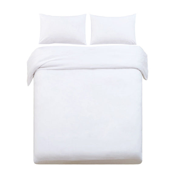NNEDSZ Bedding Super King Classic Quilt Cover Set - White