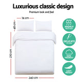 NNEDSZ Bedding Super King Classic Quilt Cover Set - White