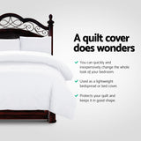 NNEDSZ Bedding Super King Classic Quilt Cover Set - White
