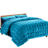 NNEDSZ Bedding Faux Mink Quilt Comforter Winter Weighted Throw Blanket Teal King