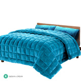 NNEDSZ Bedding Faux Mink Quilt Comforter Winter Weighted Throw Blanket Teal King
