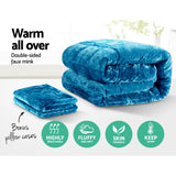 NNEDSZ Bedding Faux Mink Quilt Comforter Winter Weighted Throw Blanket Teal King