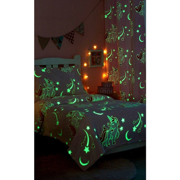 NNEKG Ramesses 3 Piece Kids Glow in the Dark Bedroom Set Unicorn