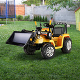 NNEDSZ Kids Ride On Bulldozer Digger Electric Car Yellow