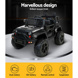 NNEDSZ Kids Ride On Car Electric 12V Car Toys Jeep Battery Remote Control Black