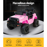 NNEDSZ Kids Ride On Car Electric 12V Car Toys Jeep Battery Remote Control Pink
