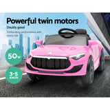 NNEDSZ Kids Ride On Car Battery Electric Toy Remote Control Pink Cars Dual Motor