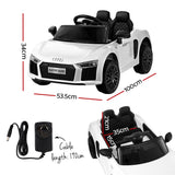 NNEDSZ Kids Ride On Car Audi R8 Licensed Sports Electric Toy Cars 12V Battery White