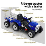 NNEDSZ Ride On Car Tractor Toy Kids Electric Cars 12V Battery Child Toddlers Blue
