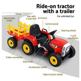 NNEDSZ Ride On Car Tractor Toy Kids Electric Cars 12V Battery Child Toddlers Red