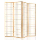 NNEDSZ 4 Panel Wooden Room Divider - Natural