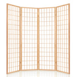 NNEDSZ 4 Panel Wooden Room Divider - Natural